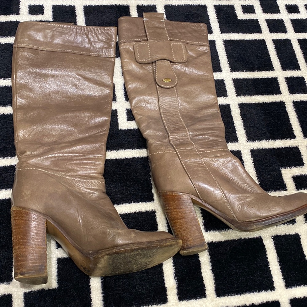 Chloe leather knee high boots